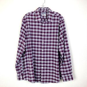 Michael Kors Mens Regular Fit Airsoft Stretch Dress Shirt Burgundy 17 1/2 34/35